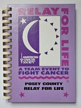 Posey County Indiana Relay for Life cookbook illustrated spiralbnd vintage 2002